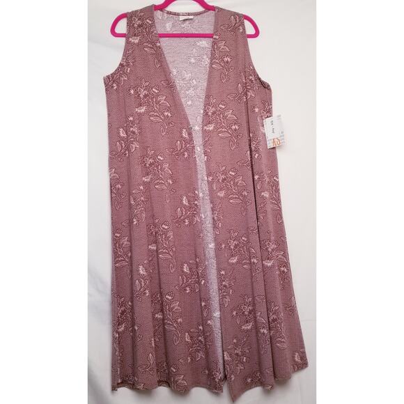 NWT - LuLaRoe Women's Joy Cardigan Slit Sides Sleeveless Pink Duster Layer Sz XS - Picture 1 of 7